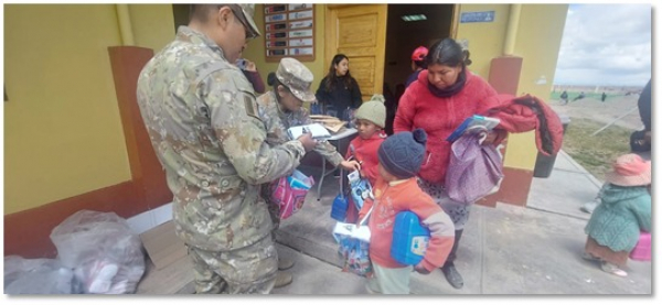 Apoyo Solidario realizada por los Oficiales Profesionales de Reserva del Sur